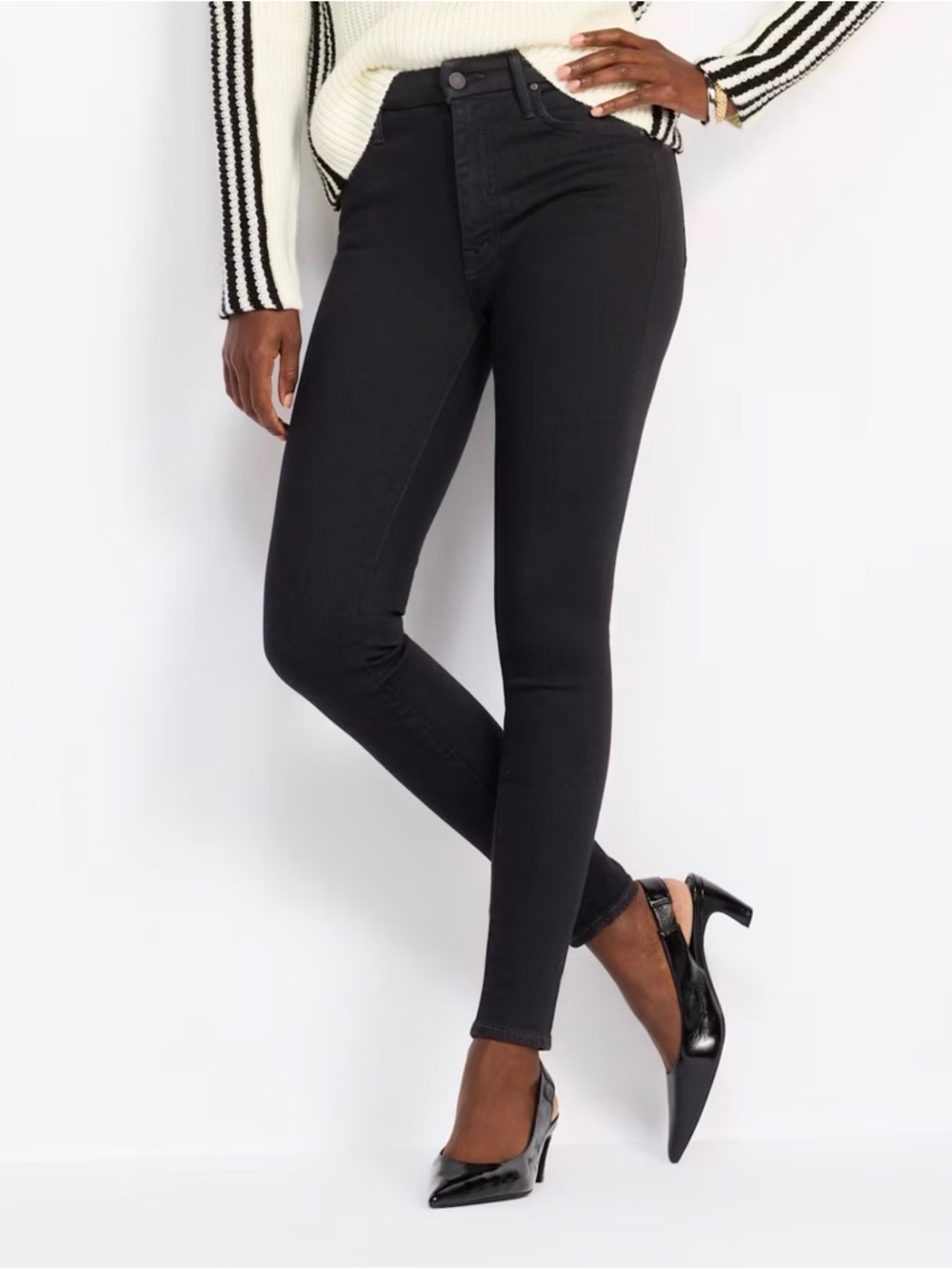 Mother High Waisted Looker Jeans in Black Not Guilty Wash Size 27